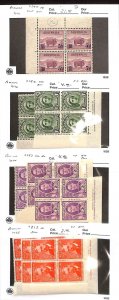 Australia Postage Stamp, #190, 192, 193, 213 Mint NH Blocks, 1941-48