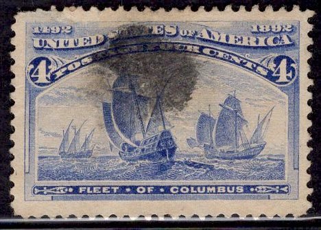 US Stamp #233 4c Columbian USED SCV $8.00