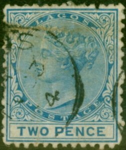 Lagos 1874 2d Blue SG2 Good Used