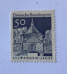 Germany 1966  Scott  943  used - 50pf,  Castle Gate, Ellwangen