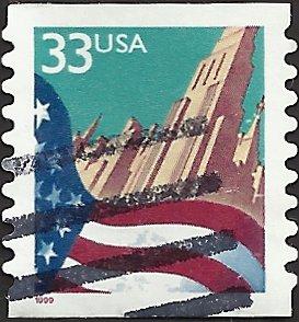 # 3281c USED FLAG AND CITY SMALL DATE