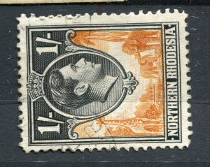 RHODESIA; 1938 early GVI pictorial issue fine used Shade of 1s. value