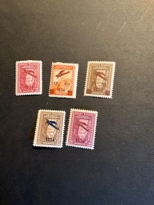 Stamps Turkey Scott #C1-5 never hinged