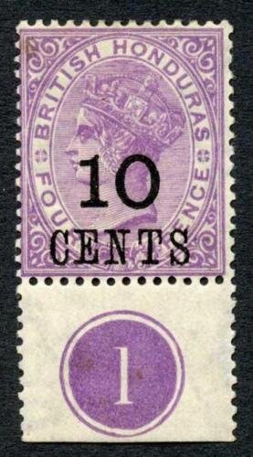 British Honduras 1888-91 10c on 4d control single SG40 mint cat 27 pounds 