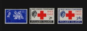 Pitcairn Island 1963 Red Cross 2 sets Sc 35-37 MH