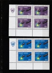 United Nations- New York  Scott#  285-6  MNH Inscription Blocks of 4