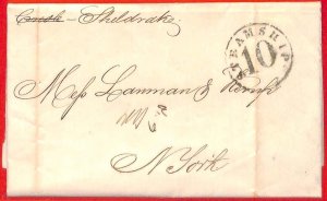 aa2628 -  POSTAL HISTORY - Prephilatelic cover from HAVANA - SEA MAIL 1863