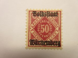 German States WURTTEMBERG Scott O52 MINT LIGHTLY HINGED Lot11 Cat $5.50