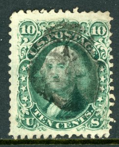 USA 1861 Washington 10¢ Dark Green Grill 14x17 Scott #?? VFU O665