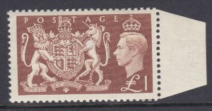 Sg512a £1 KGV1 Festival Retouch in part of Dieu UNMOUNTED MINT/MNH