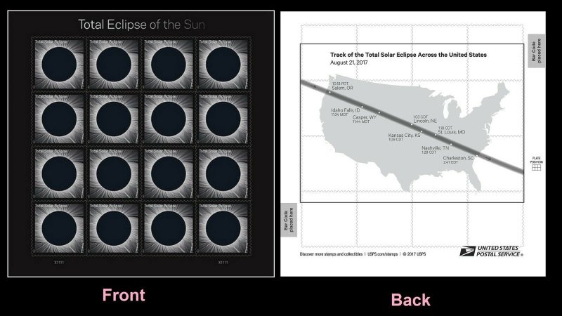 US 5211 Total Eclipse of the Sun forever sheet (16 stamps) MNH 2017