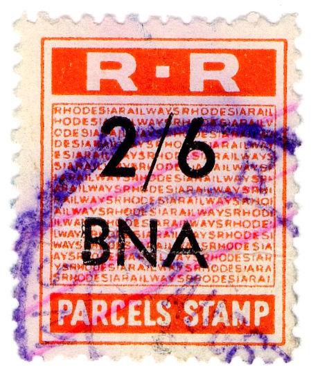 (I.B) Rhodesia Railways : Parcels Stamp 2/6d (Bindura)