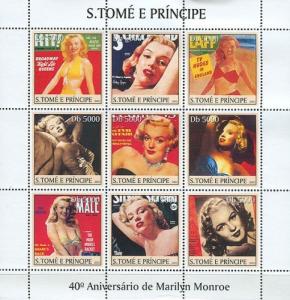 SAO TOME E PRINCIPE 2003 SHEET MARILYN MONROE st3308