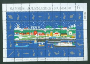 Denmark. 1984. Christmas Sheet Local Samso  # 6  Lions Club. Windmill,Ferry,Cars