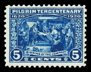 Scott 550 1920 5c Pilgrim Tercentenary Issue Mint F-VF OG NH Cat $70