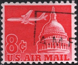 SC#C64 8¢ Jet Airliner Over Capitol Single (1962) Used