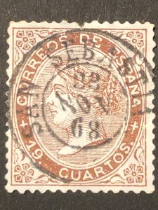 Spain stamp, 1868, 19 Cuartos, sellos de espana, Cat.SC#102 Queen Isabella