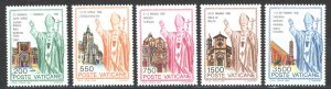 Vatican Sc# 890-894 MNH 1991 Journeys of Pope John Paul II 1990