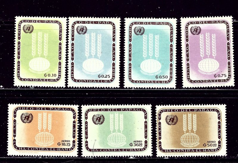 Paraguay 760-66 MNH 1963 Freedom from Hunger