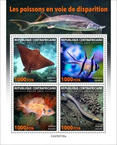 C A R - 2023 - Endangered Fish - Perf 4v Sheet - Mint Never Hinged