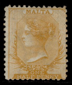 MALTA QV SG15, ½d yellow orange, M MINT. Cat £400.