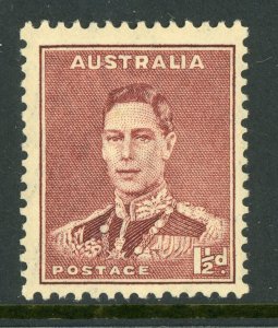 British KGVI 1937 New Zealand 1½p Red Brown Perf 13½x14 Ty 2 Scott 168 Mint V650