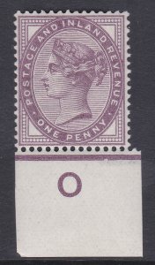Sg 172 1d lilac control O imperf Single MOUNTED MINT 