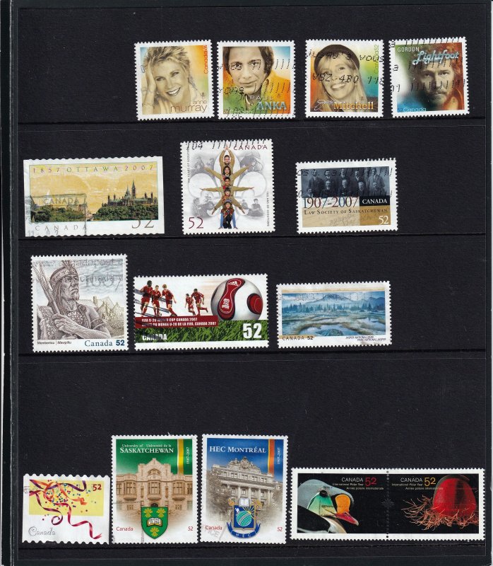 Canada 2007-2013-  collection of 162 used Stamps ( 6 Scans)