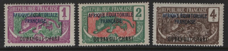 UBANGI SHARI  41-43 MINT HINGED    1924-1933 SET OVERPRINTED