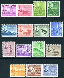 MAURITIUS-1950 Set to 10r  Sg 276-290 LIGHTLY MOUNTED MINT V18855