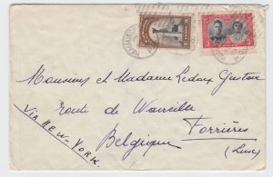 Royal Visit 2c+3c UPU 1st ounce surface rate ** BELGIUM ** 1939 CANADA cover