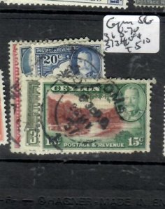 CEYLON KGV SG 368-370, 373-374   VFU     P1013H