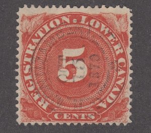 Canada Revenue QR1a Used Quebec Registration Stamp