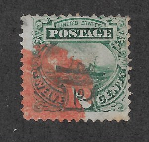 117 Used 12c. Pictorial, Green, Red Cancel, Free Insured Shipping