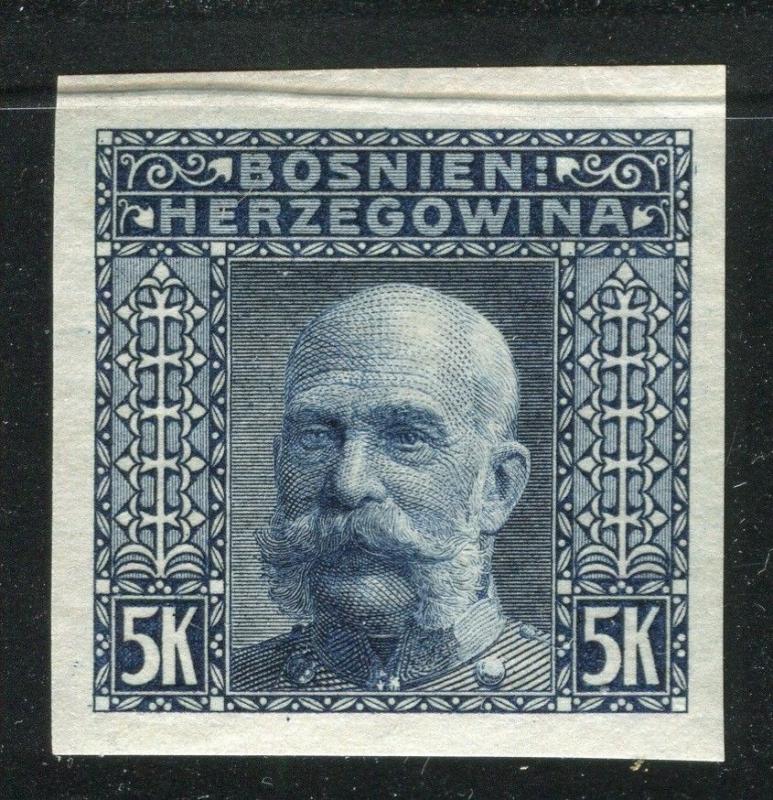 BOSNIA; Early 1900s F. Jospeh issue Scarce IMPERF VARIETY 5k. Mint value