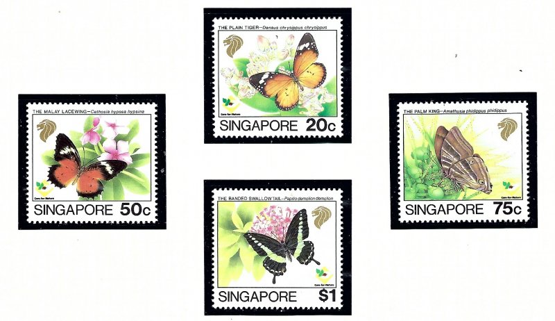 Singapore 660-63 MNH 1993 Butterflies    (KA)