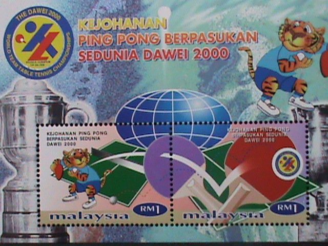 ​MALAYSIA-2000-DAWEI'2000 WORLD TABLE TENNIS CHAMPIONSHIP MNH S/S VERY FINE