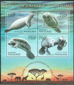 TOGO 2013 WILD ANIMALS OF WEST AFRICA SENEGALESE MANATEE SHEET