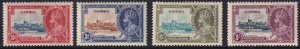 Gambia Sc# 125 / 128 KGV Silver Jubilee 1935 complete set MLMH CV $13.05