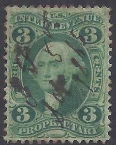 R18c 3c US Internal Revenue - Proprietary 1862-1871 Used