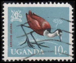 Uganda 98 - Used - 10c African Jacana (1965) (cv $0.40)