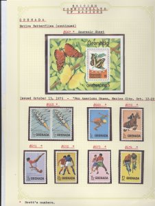 Grenada #660-75  Single (Complete Set) (Butterflies) (Fauna) (Sports)