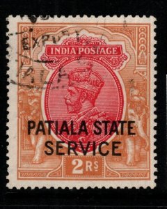 INDIA-PATIALA SGO57 1936 2r CARMINE & ORANGE FINE USED