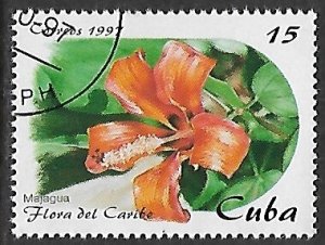 Cuba # 3865 - Hibiscus - unused CTO.....{Z25}
