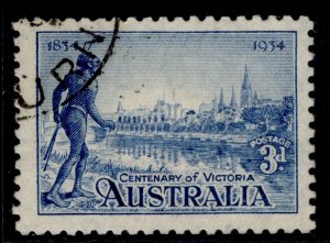 AUSTRALIA GV SG148, 3d blue, FINE USED.