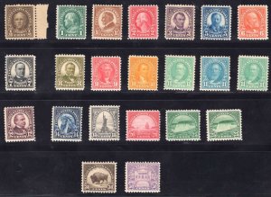 MOMEN: US STAMPS #551-570 MINT OG H/2NH LOT #78383