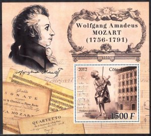 Ivory Coast 2012 Music Composer Wolfgang Amadeus Mozart S/S MNH