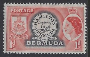 Bermuda, Scott #144; 1p Queen Elizabeth II, MH