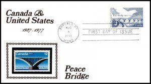 10934 OAS-CNY FDC SCOTT 1721 – 1977 13c Peace Bridge  PRIVATE CACHET