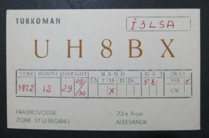 6380 Amateur Radio QSL Card Krasnovodsk Turkmenistan